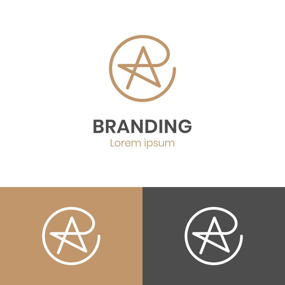 logotipo moderno simples da letra inicial um design de ícone de logotipo abstrato estrela vetor