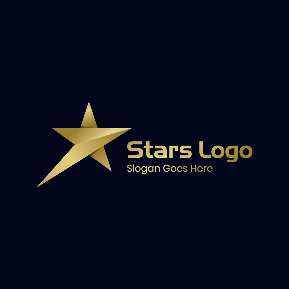 design de logotipo de estrela de ouro de luxo, estrelas em ascensão abstratas símbolo de ícone de logotipo moderno elemento de design gráfico vetor