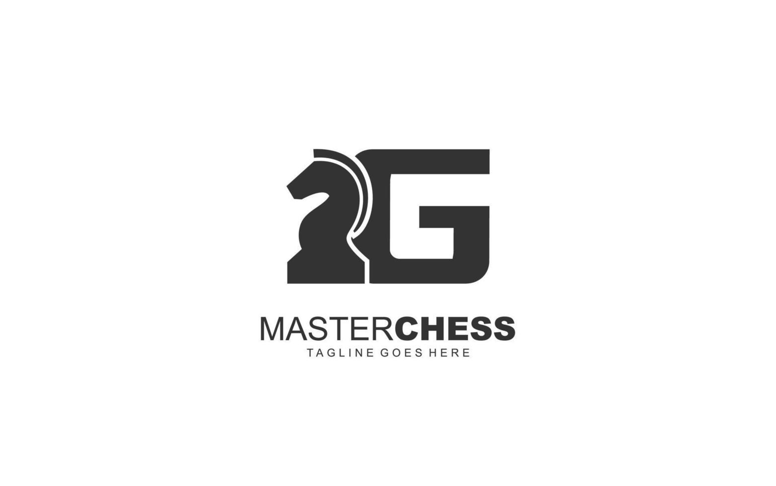 g logotipo xadrez para empresa de branding. ilustração vetorial de modelo de cavalo para sua marca. vetor