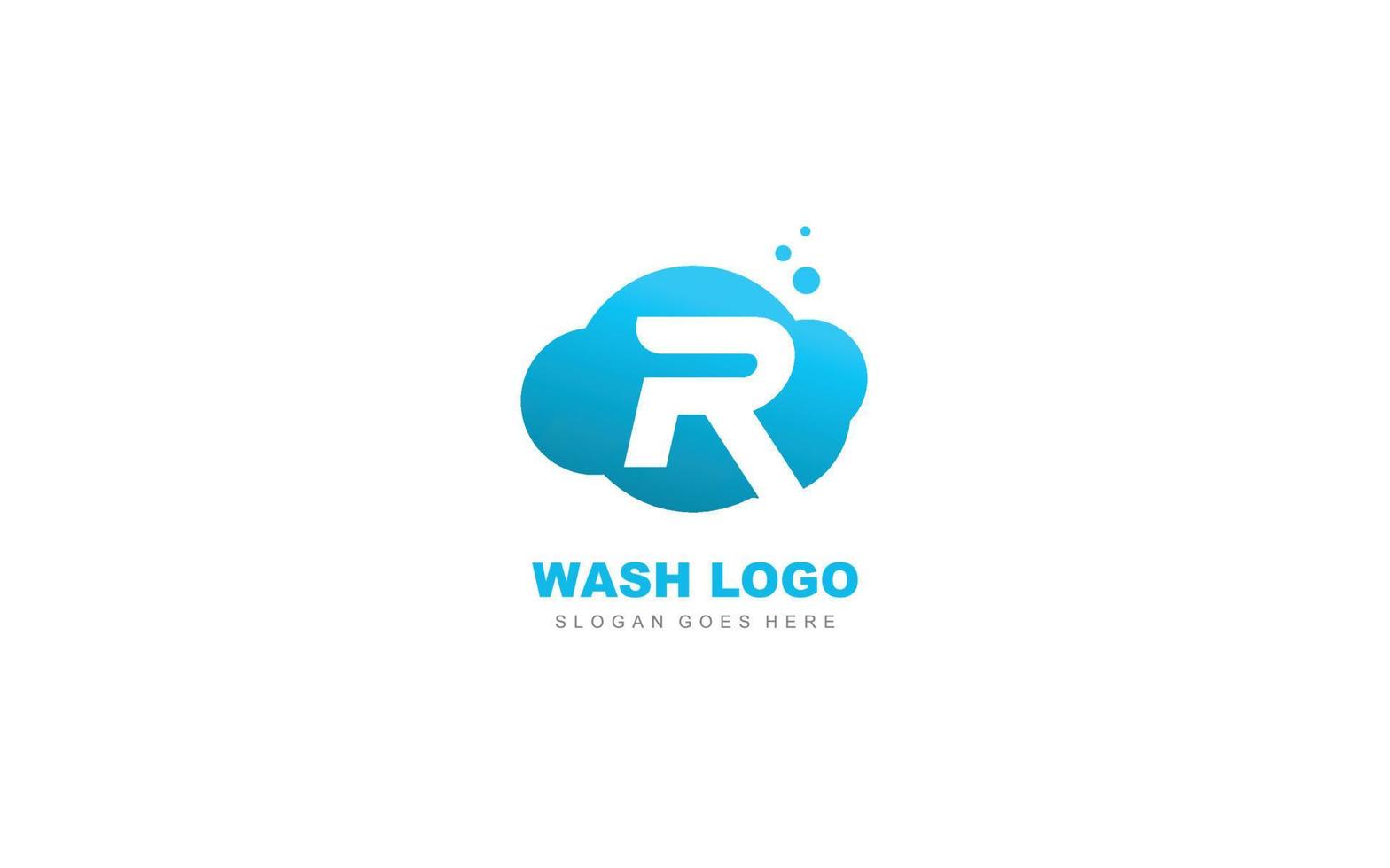 r logo cloud para empresa de branding. carta modelo ilustração vetorial para sua marca. vetor