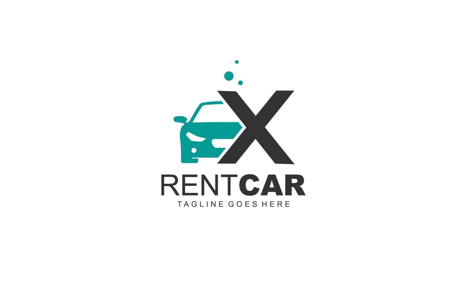 x aluguel de logotipo para empresa de branding. ilustração em vetor modelo de transporte para sua marca.