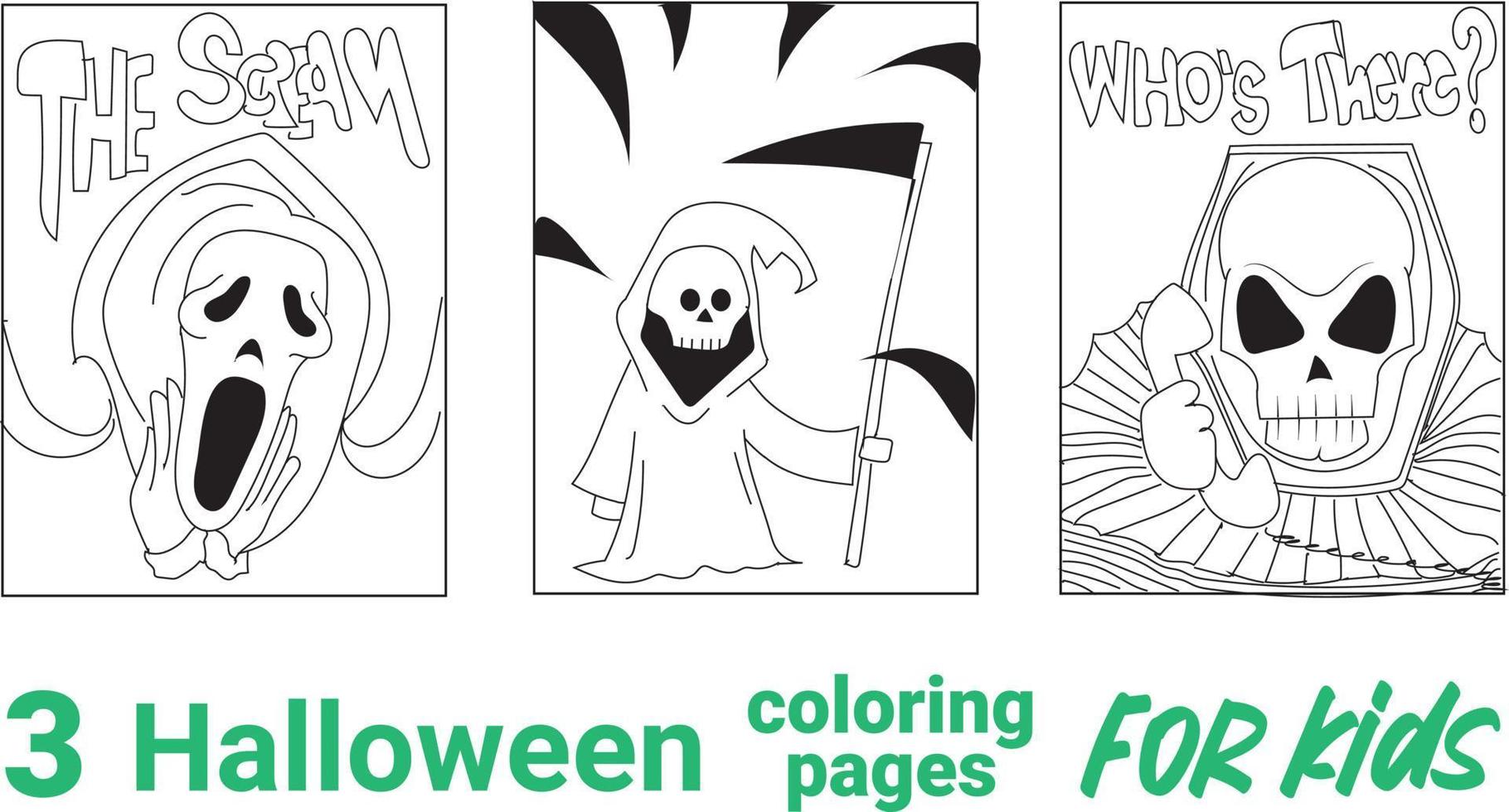 Noite Filmes Terror Folhetos Desenhos Animados Com Monstros Engraçados  Ceifador imagem vetorial de klyaksun© 607116672
