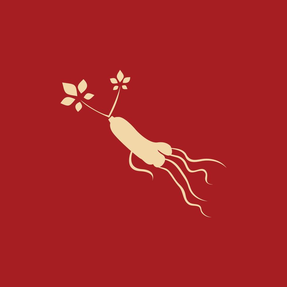 modelo de design de ilustração de ícone de vetor de ginseng