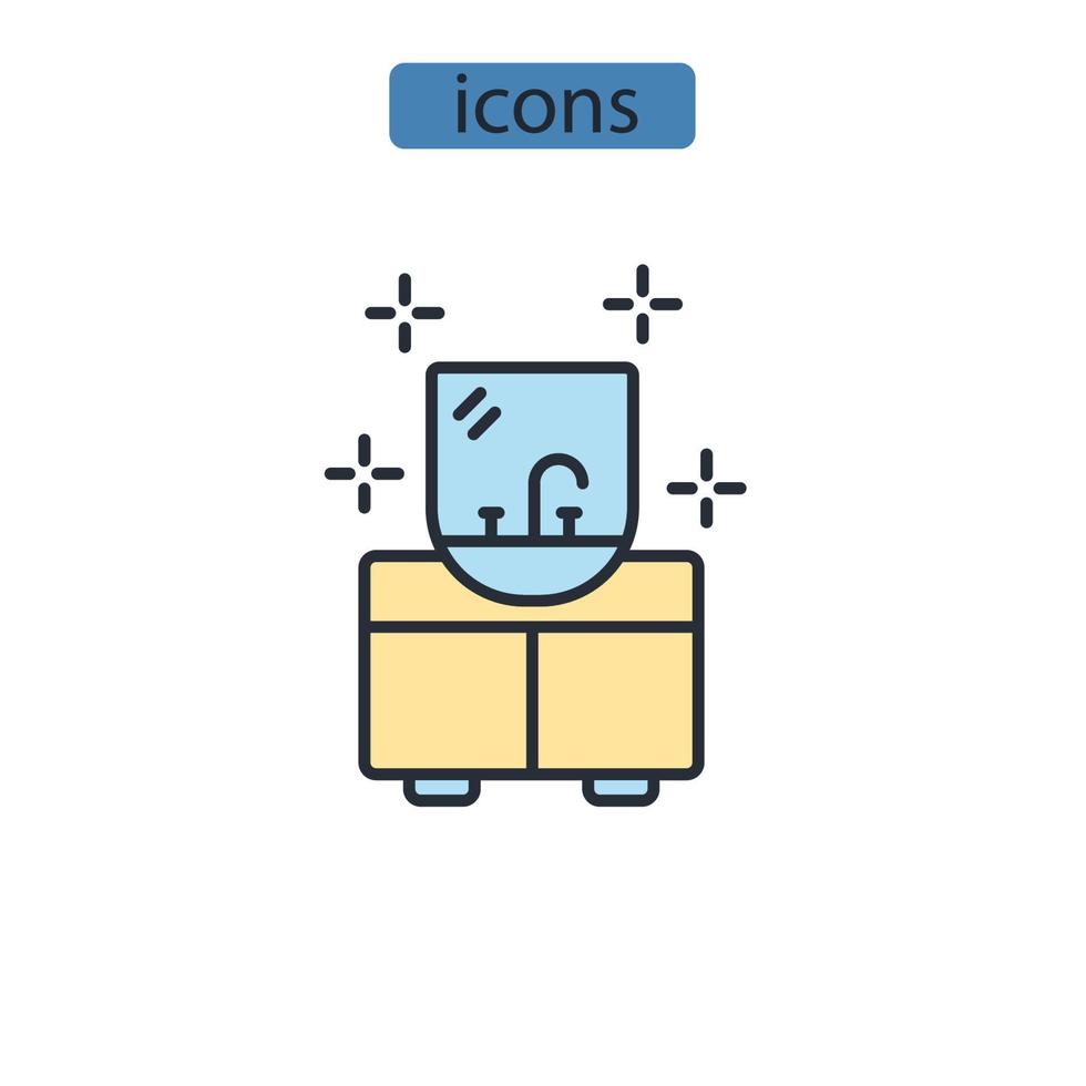 ícones de lavatório símbolo elementos vetoriais para web infográfico vetor