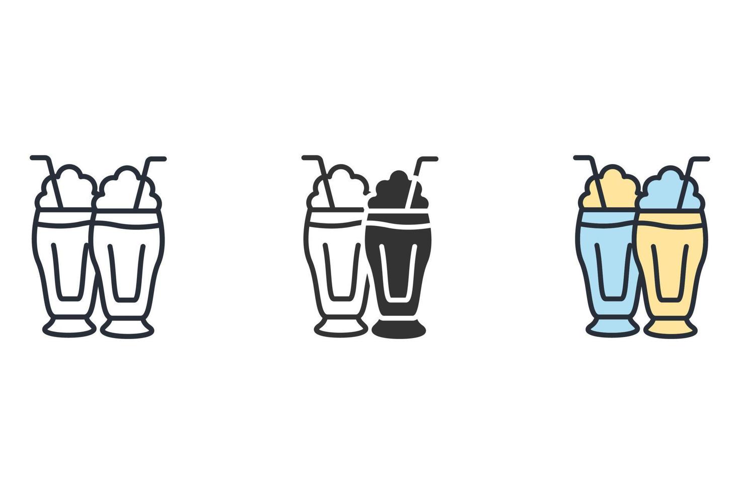 ícones de milkshake simbolizam elementos vetoriais para web infográfico vetor