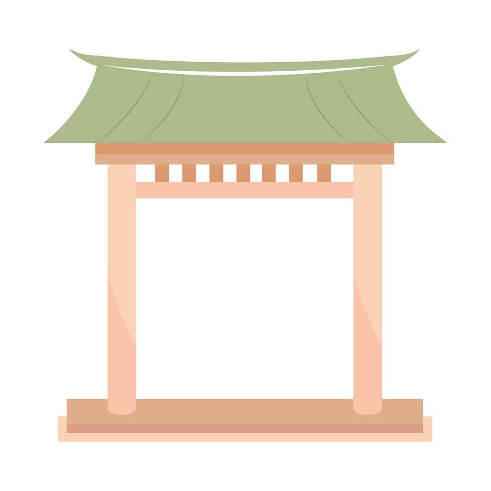 portão coreano tradicional vetor