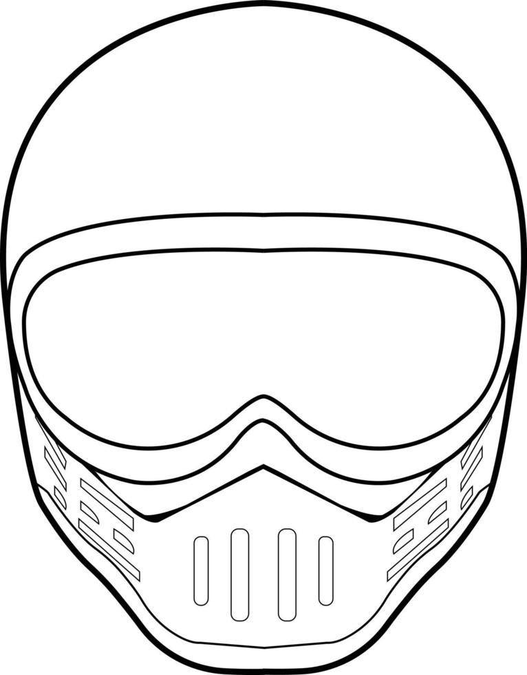 arte de linha de capacete integral vetor