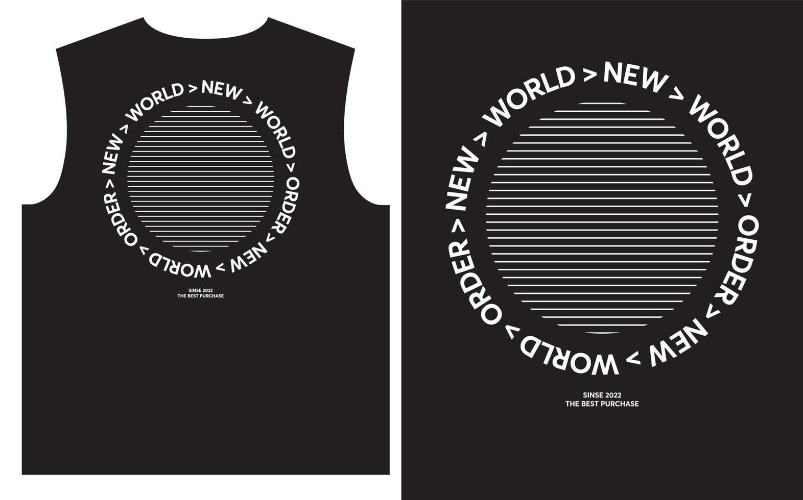 nova ordem mundial. slogan para modelo de camiseta vetor