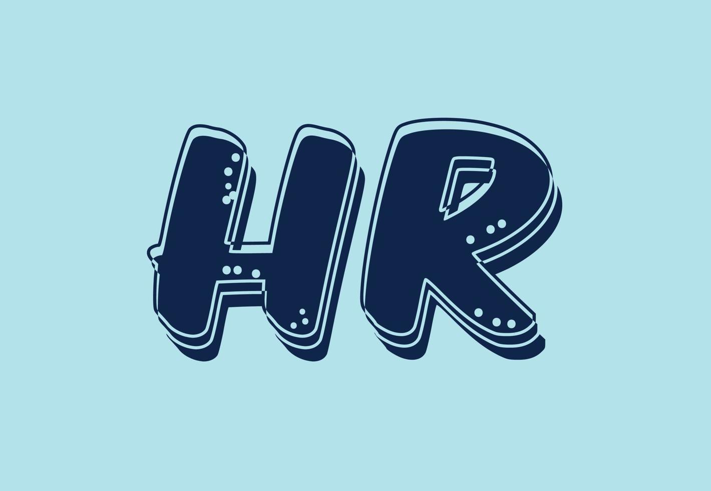 carta hr logotipo e modelo de design de ícone vetor