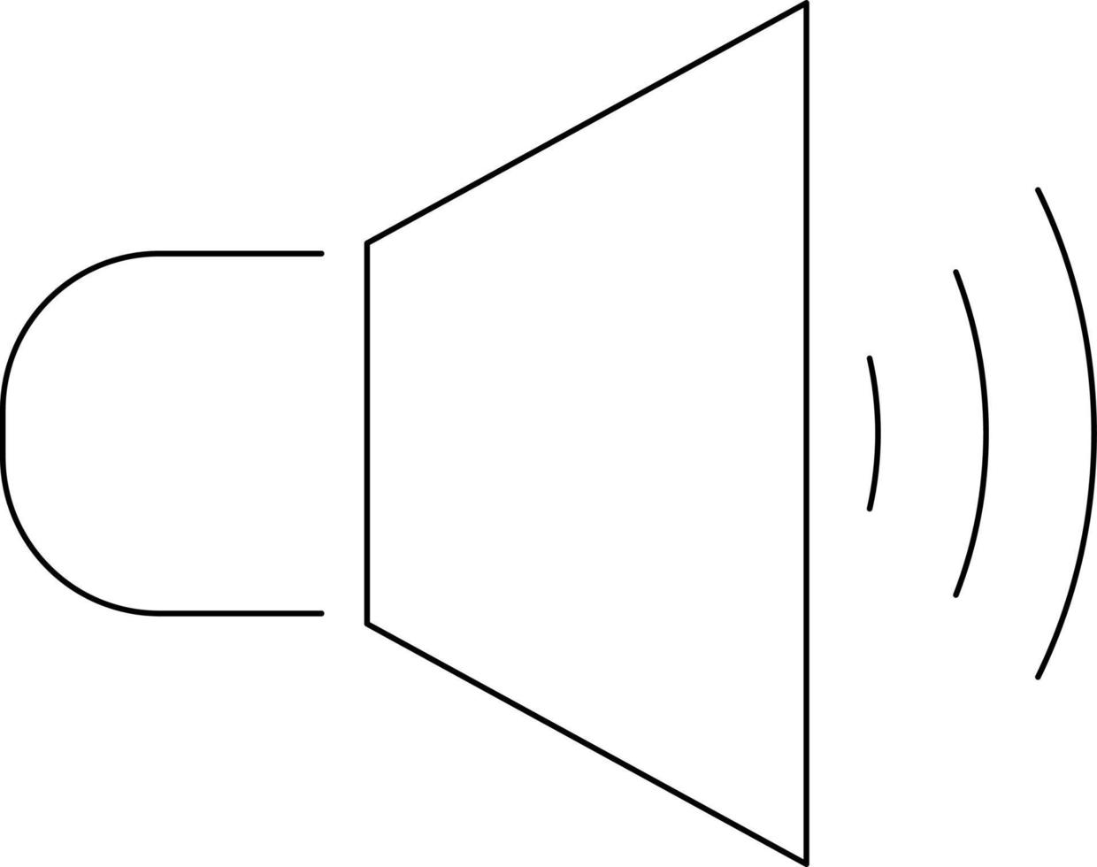 ícone da web de alto-falante desenhado com uma linha. vetor