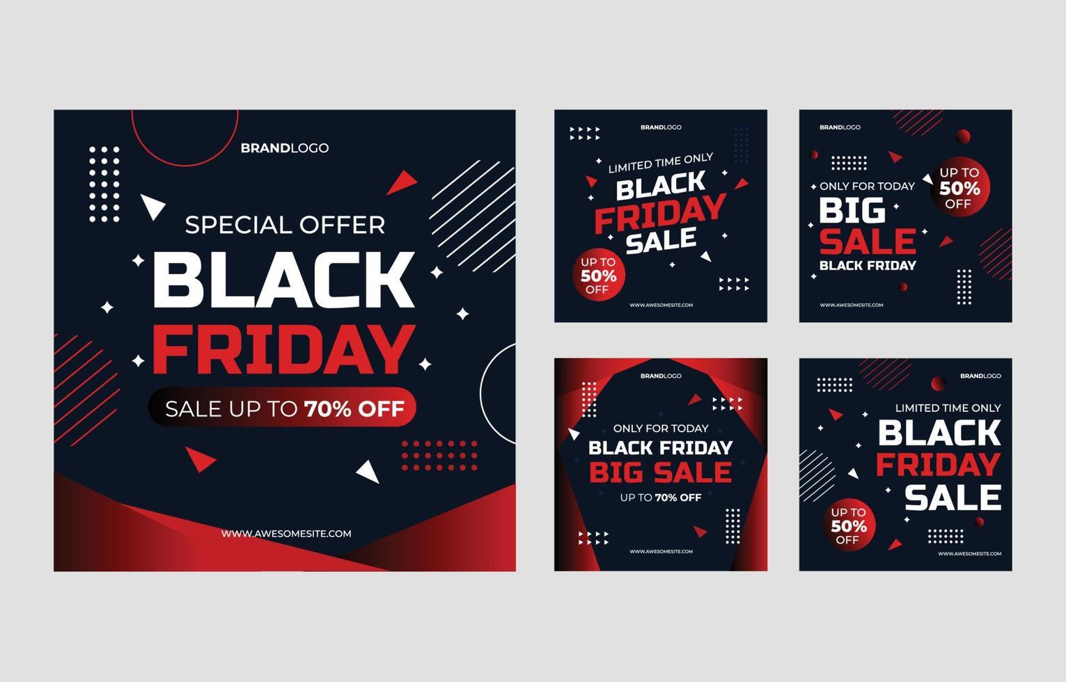 modelo de mídia social black friday vetor