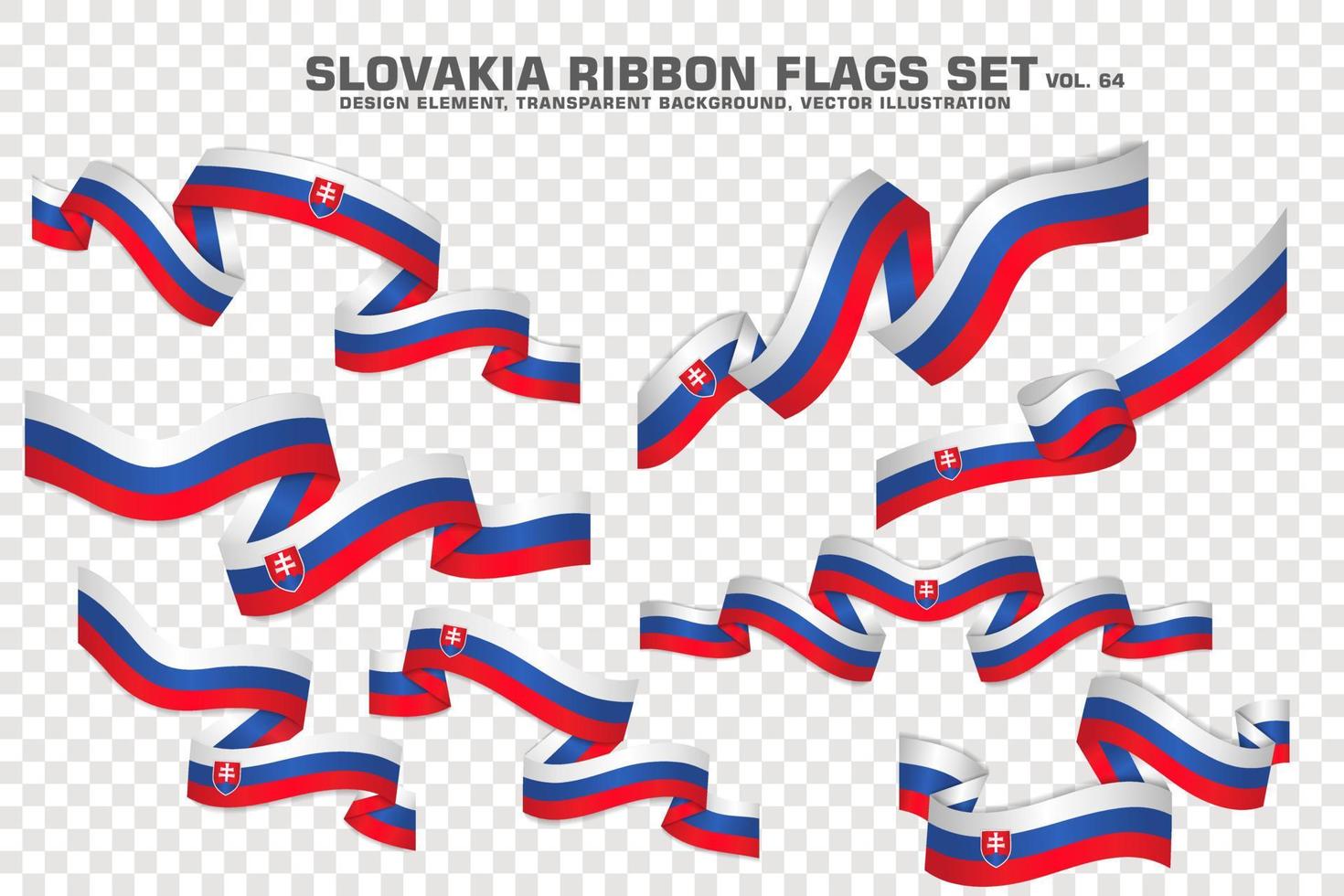 conjunto de bandeiras de fita da eslováquia, design de elementos. ilustração vetorial vetor