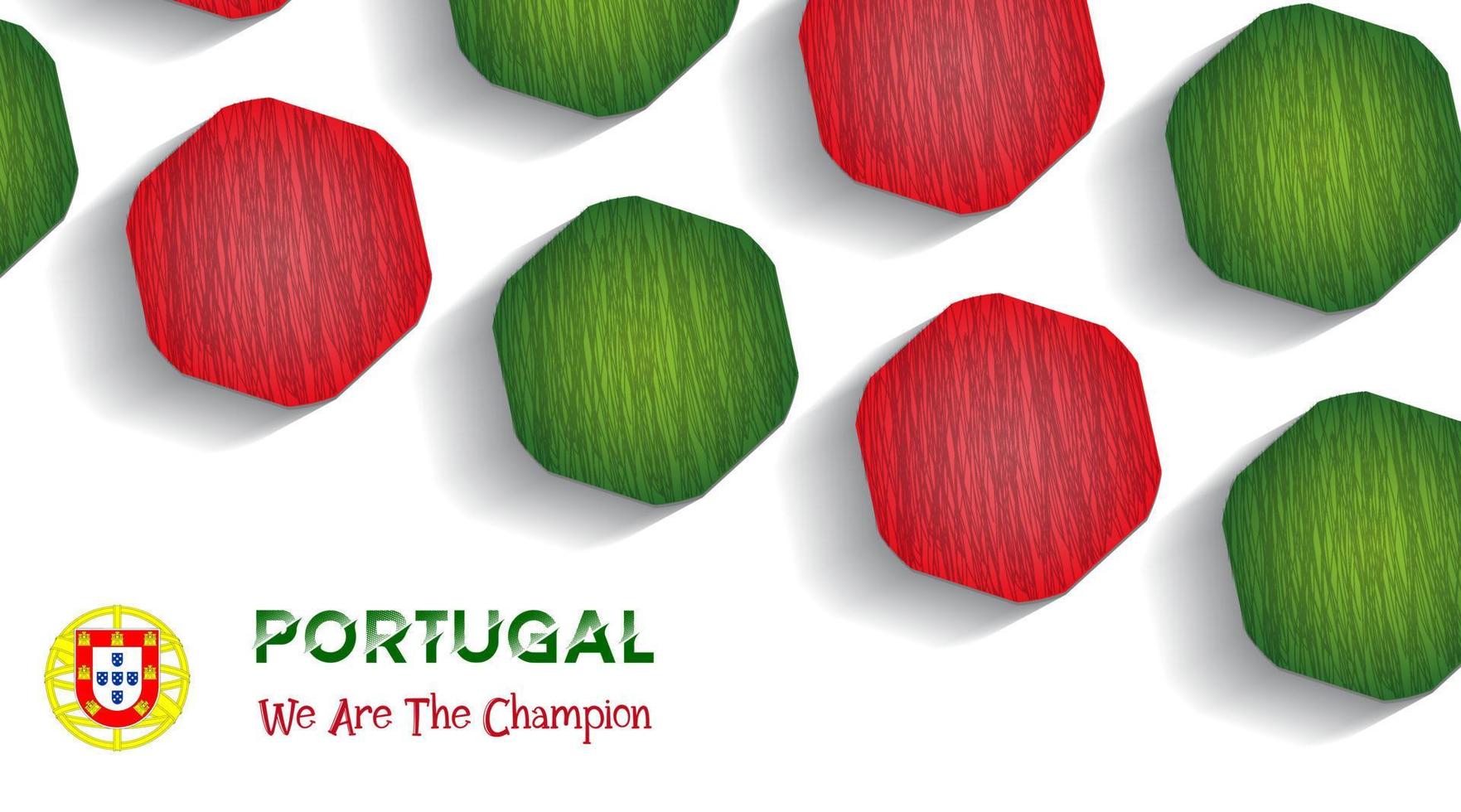 fundo vetorial bandeira de portugal com bola de futebol, modelo de mídia social, combinação de cores perfeita vetor