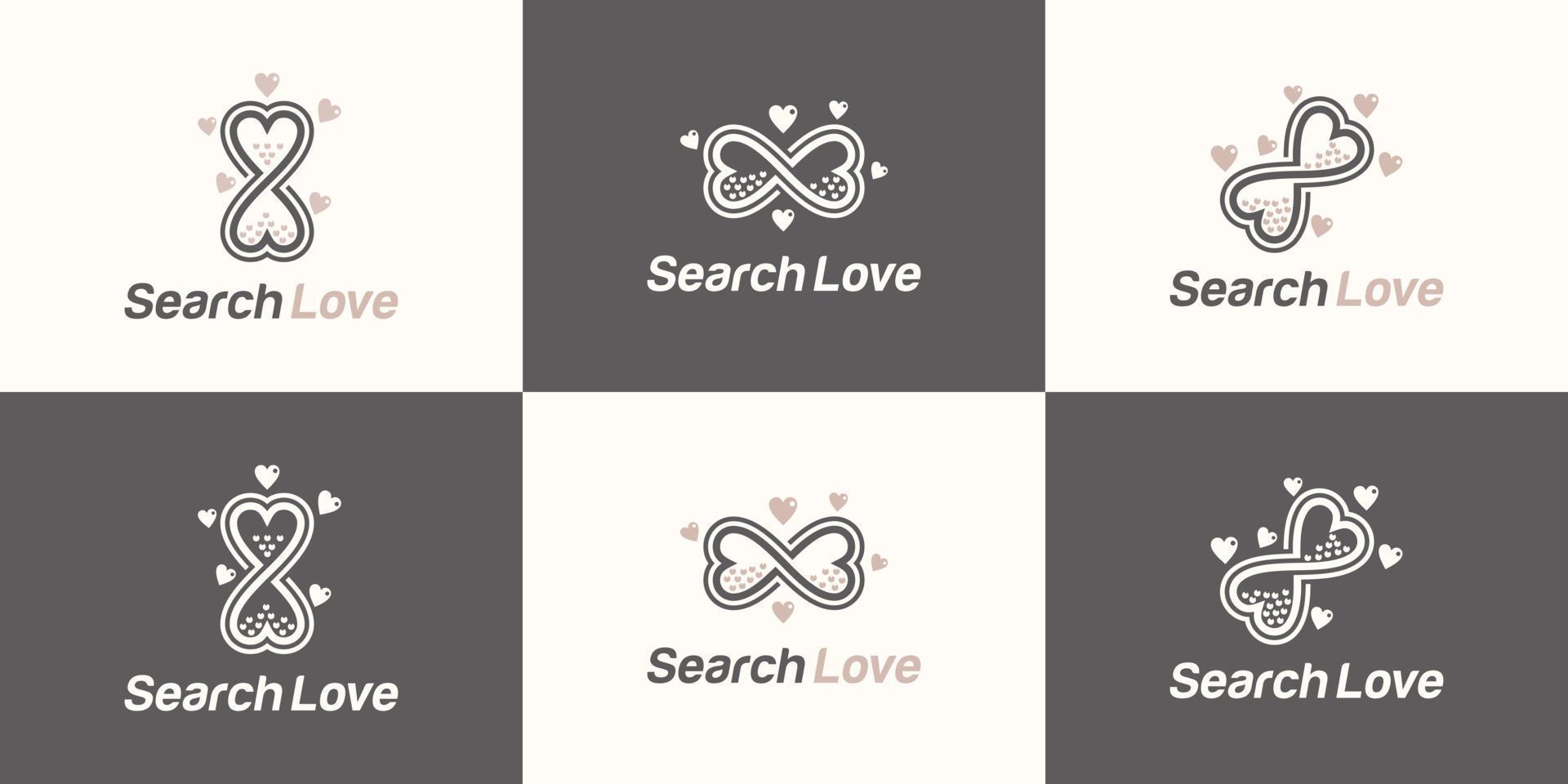 logotipo para encontrar o amor, agência de namoro, procurando um parceiro de vida vetor