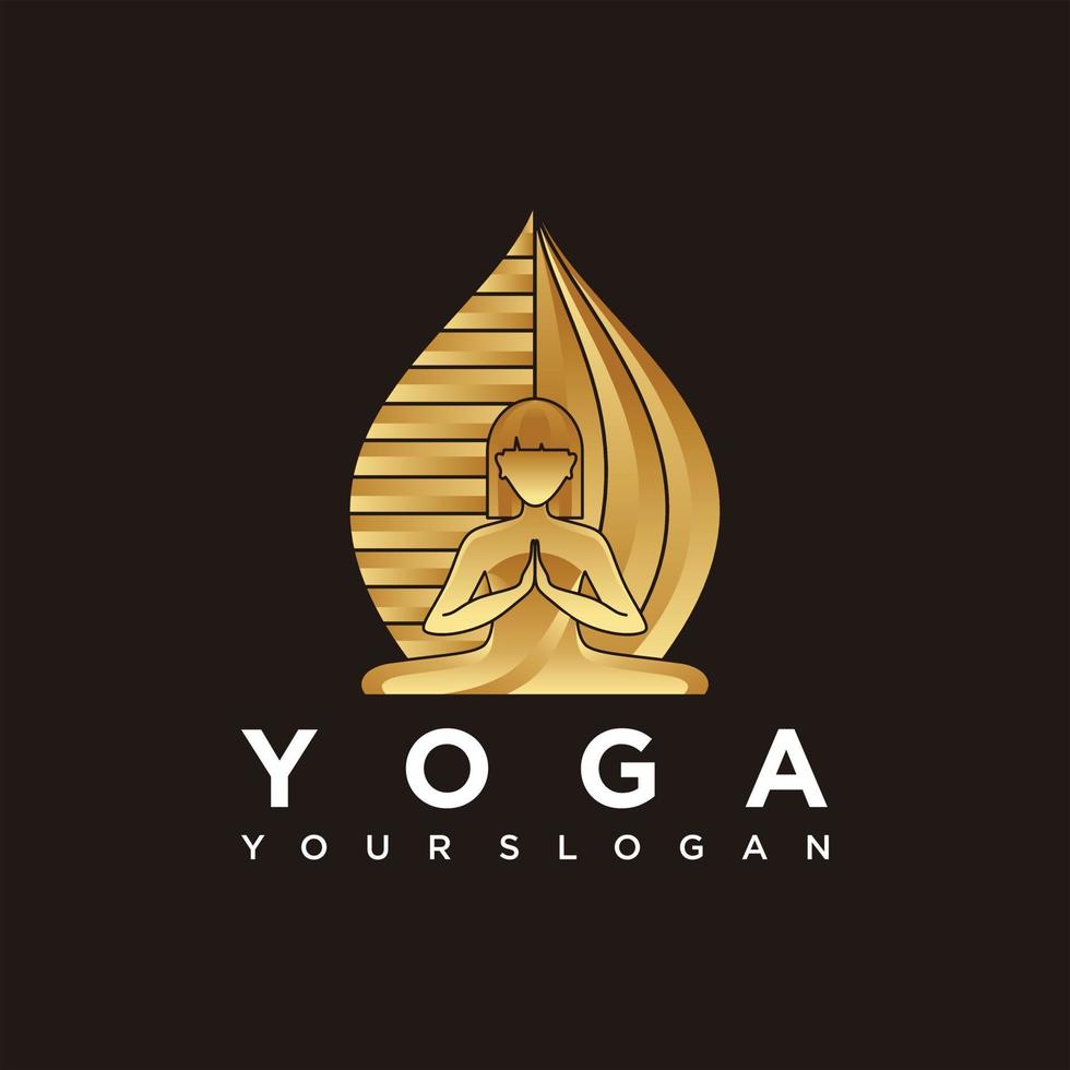 vetor premium de logotipo de meditação de ioga