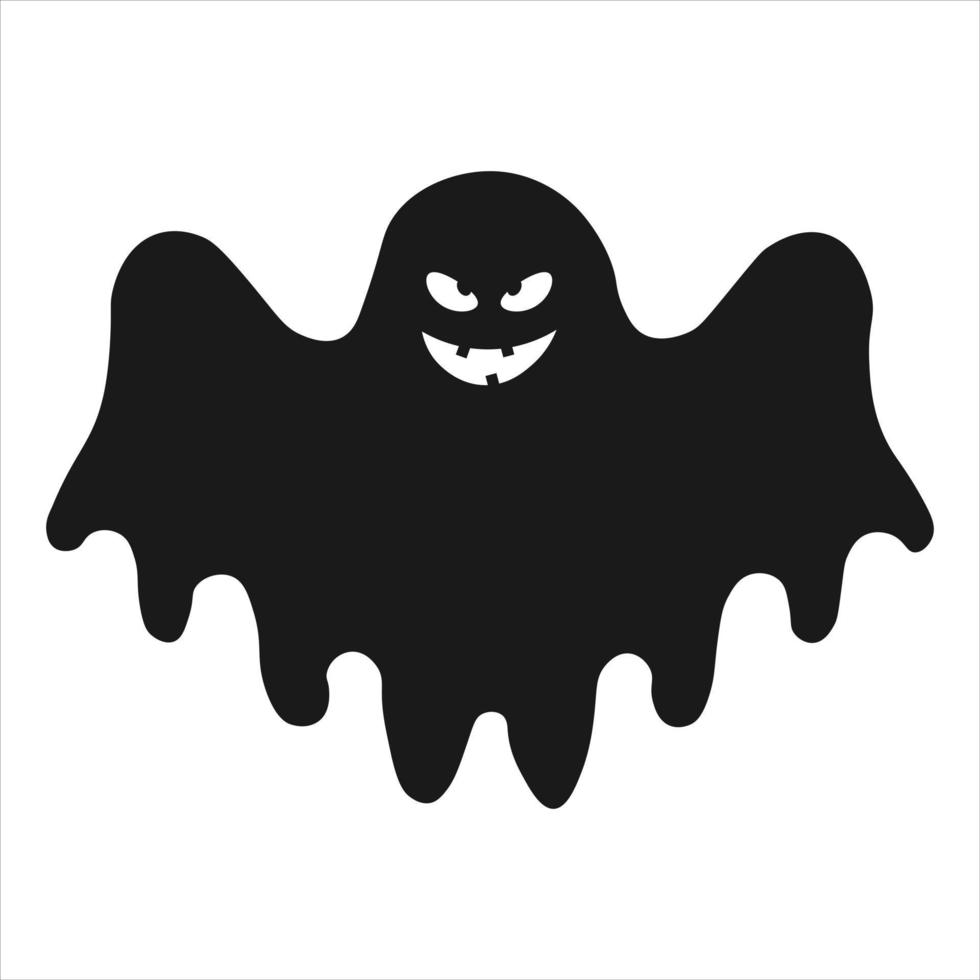 silhueta de fantasma de halloween. ilustração vetorial. vetor