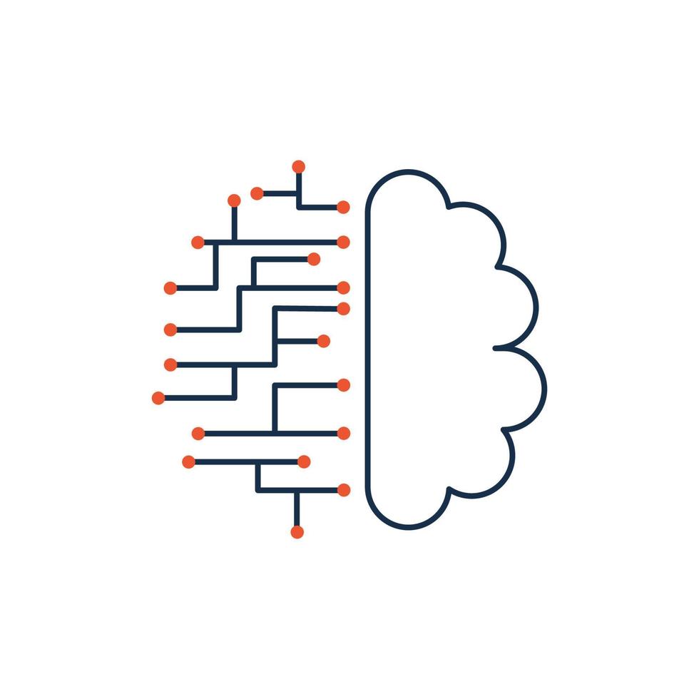 design de vetor de ícone de inteligência artificial