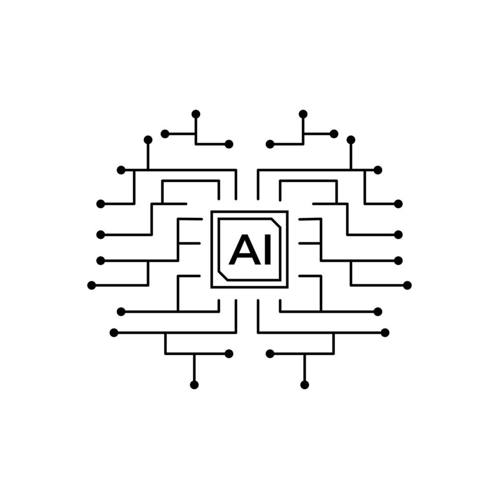 design de vetor de ícone de inteligência artificial