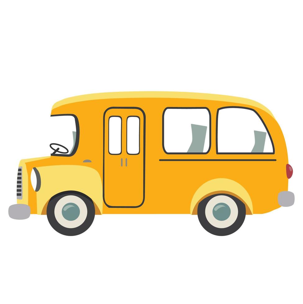 vetor de carro de ônibus escolar amarelo