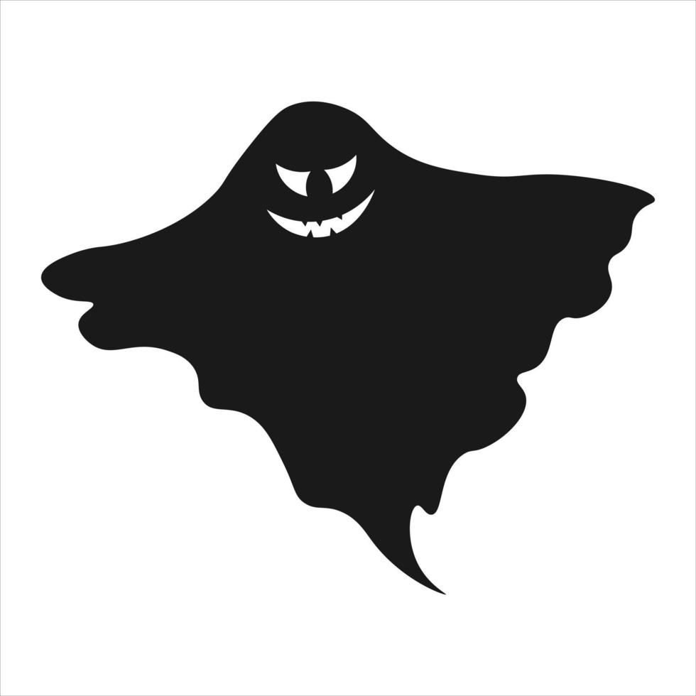 silhueta de fantasma de halloween. ilustração vetorial. vetor