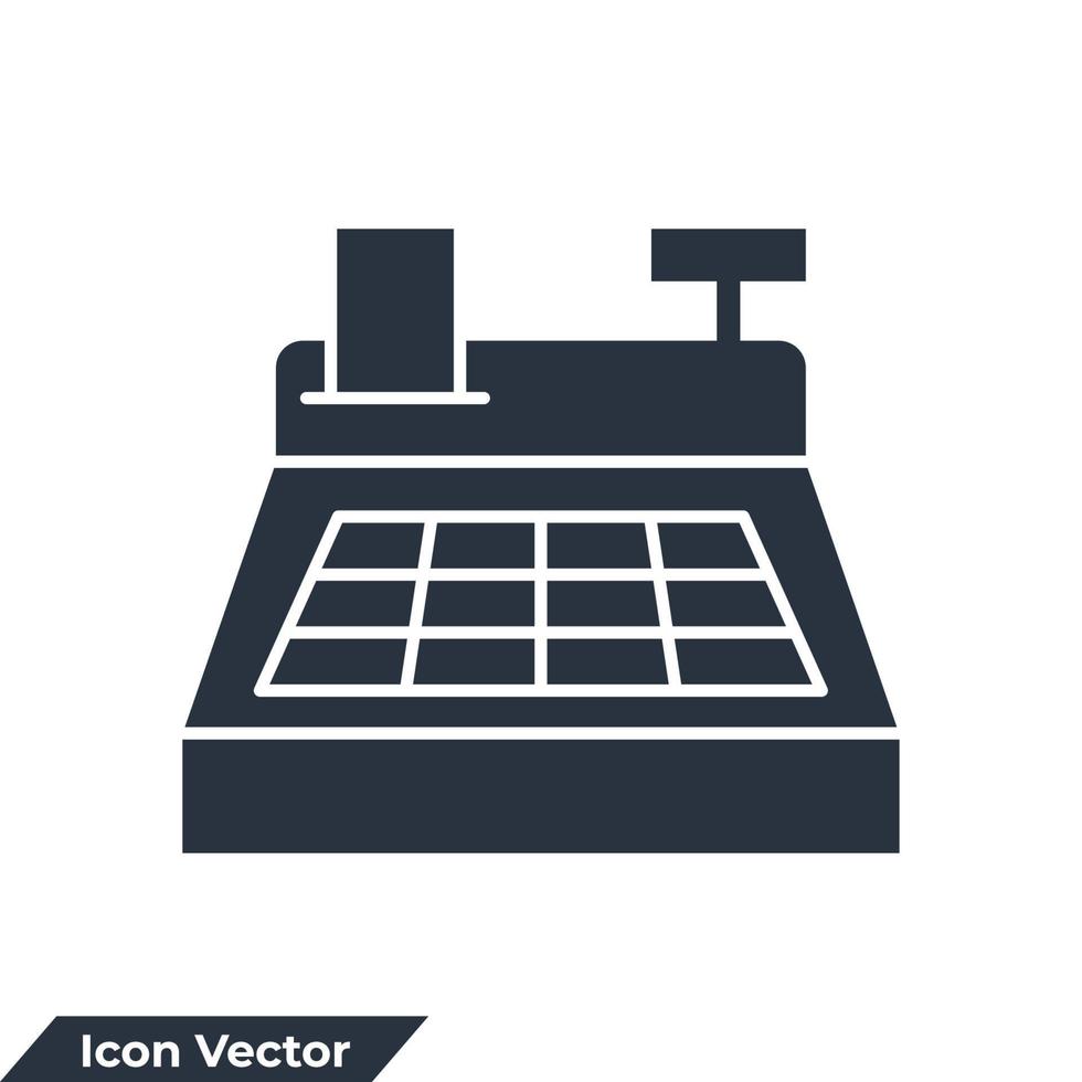 ilustração em vetor logotipo ícone caixa registradora. modelo de símbolo de máquina de caixa para coleção de design gráfico e web