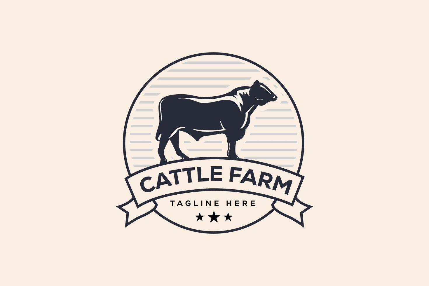 modelo de design de logotipo de fazenda de gado vetor completo