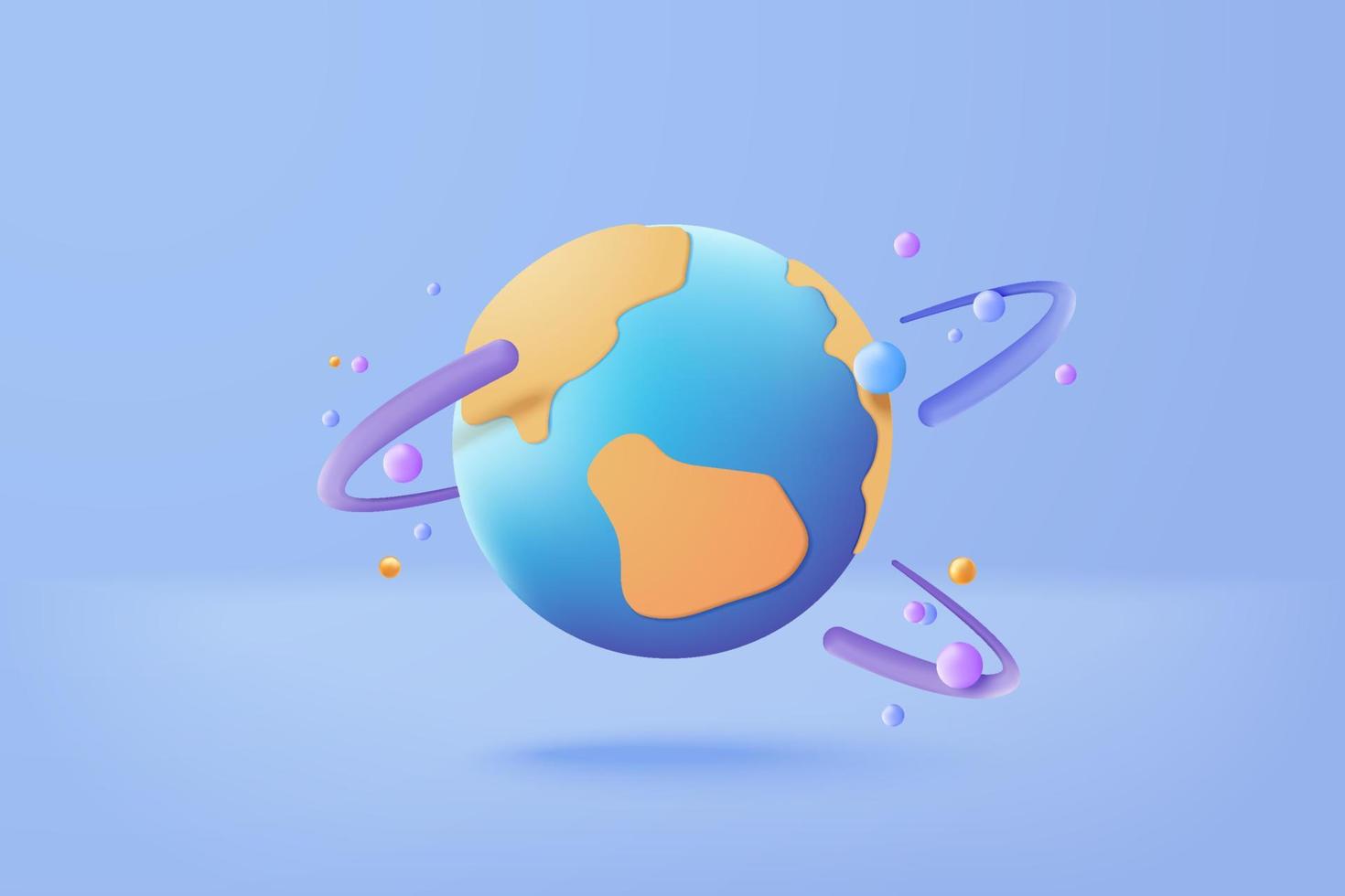 Globo terrestre 3d com pontos de serviço de entrega on-line, rastreamento de entrega, marcador de ponto de localização de pino do conceito de envio. envio do produto para fora do mapa do mundo. ilustração de renderização de vetor 3d ícone logístico