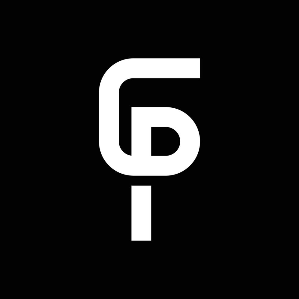 design de logotipo de monograma carta gp moderna vetor