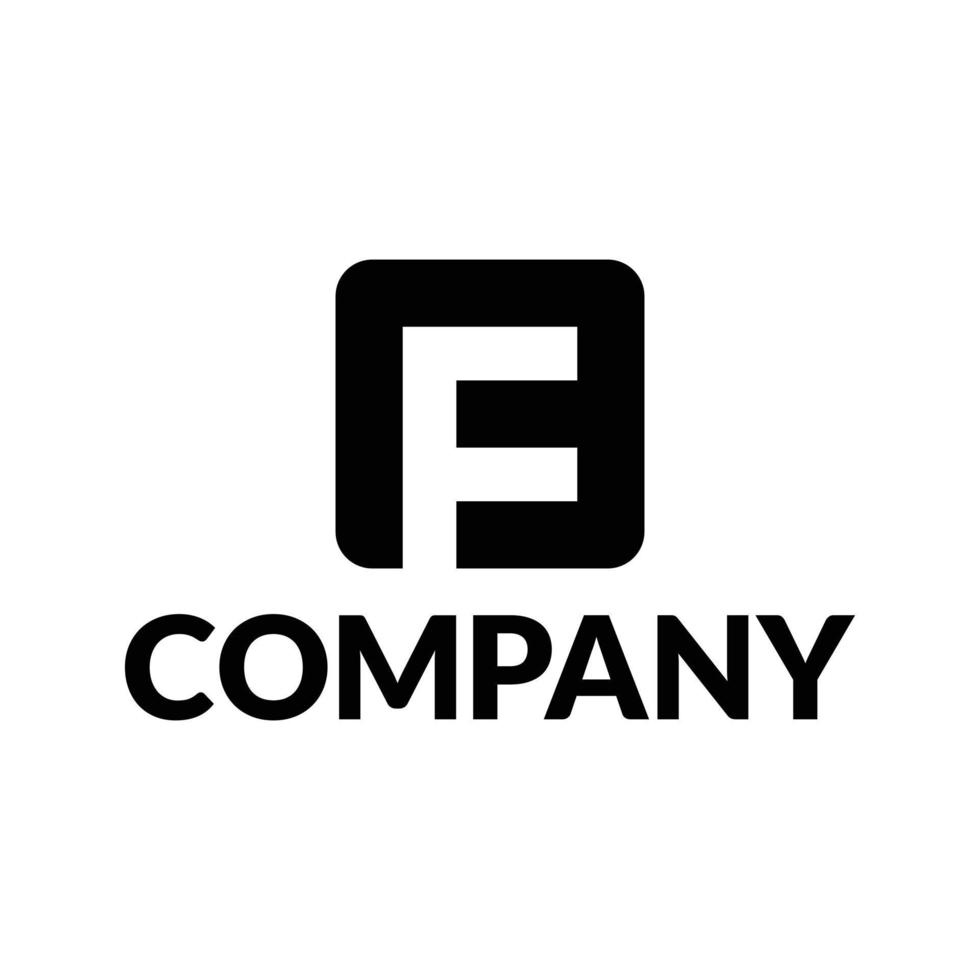 design de logotipo quadrado letra f vetor