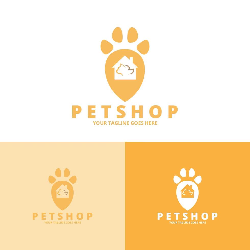 vetor de logotipo de loja de animais de estimação cão gato. pode usar clínicas de animais, pet shop e veterinário.