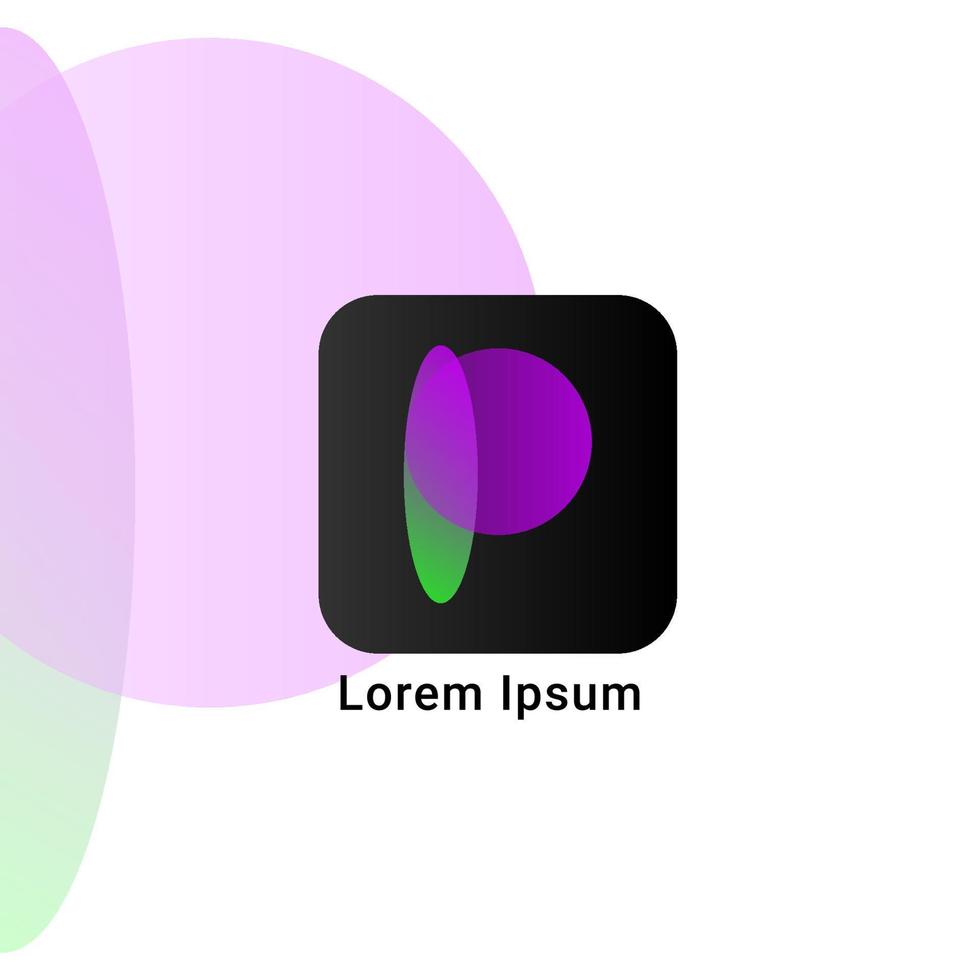 letra abstrata p design de vetor de logotipo de aplicativo de estilo moderno gradiente moderno sobreposto
