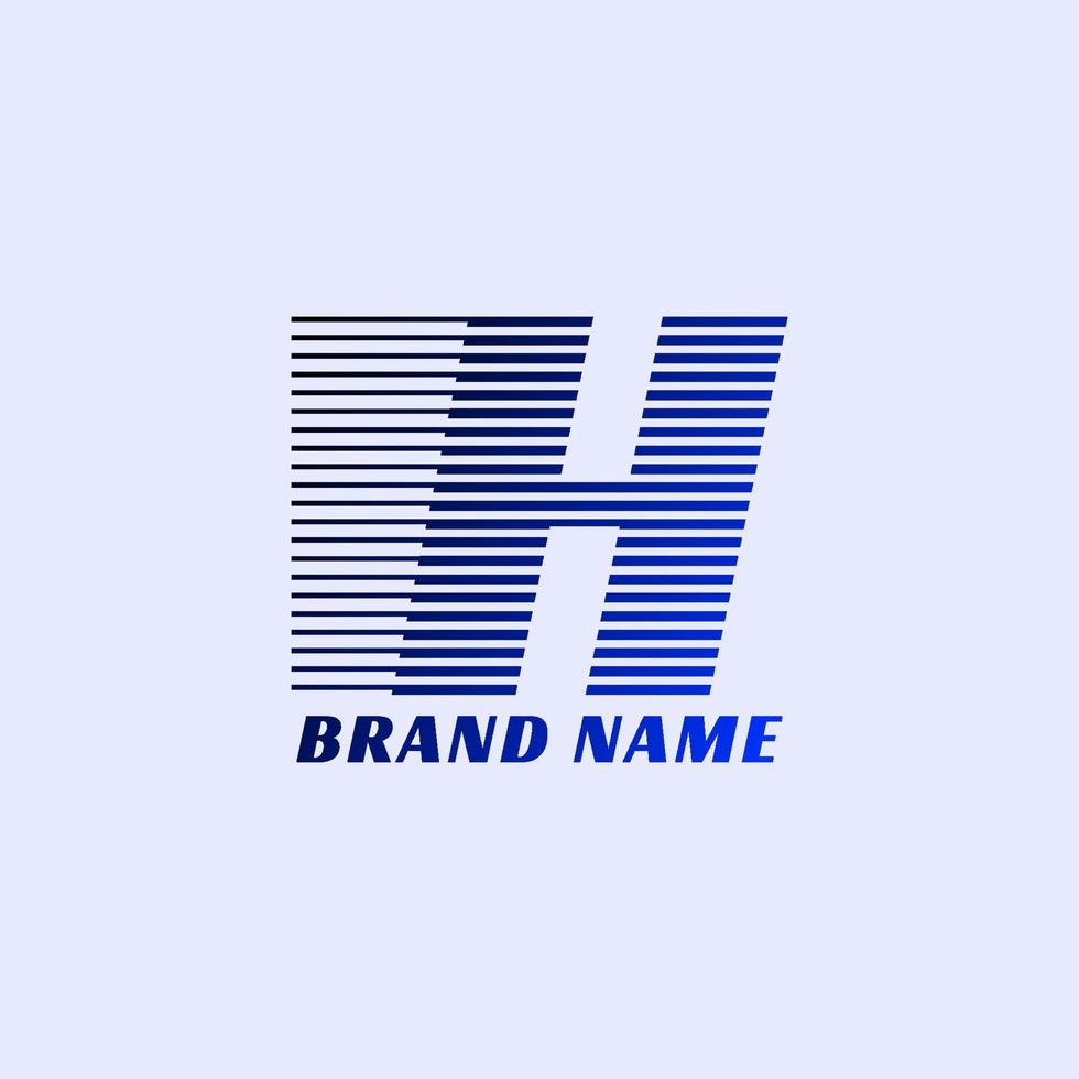letra h listras design de logotipo de vetor de iniciais corporativas profissionais
