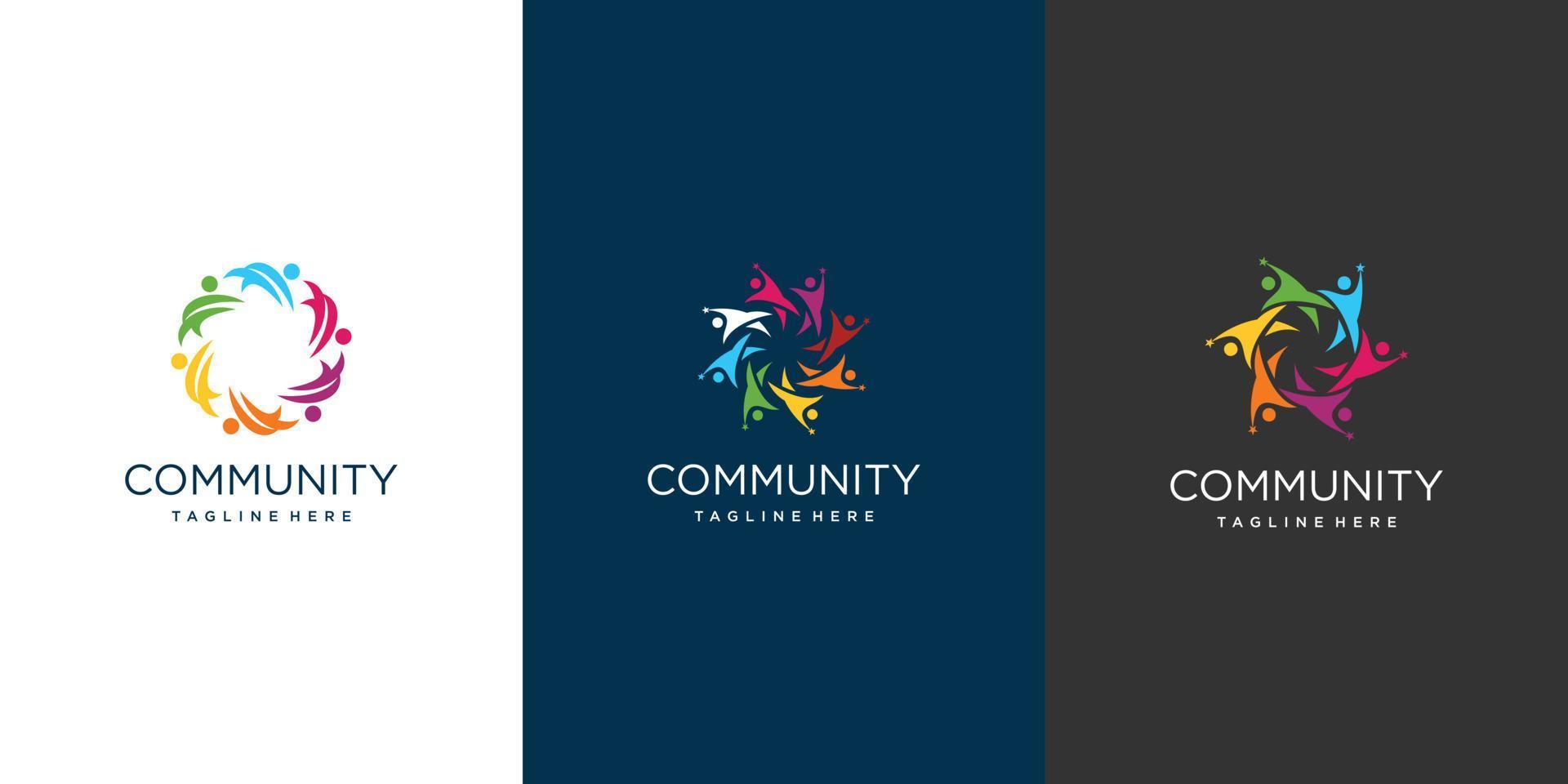 logotipo da comunidade com vetor premium de conceito criativo