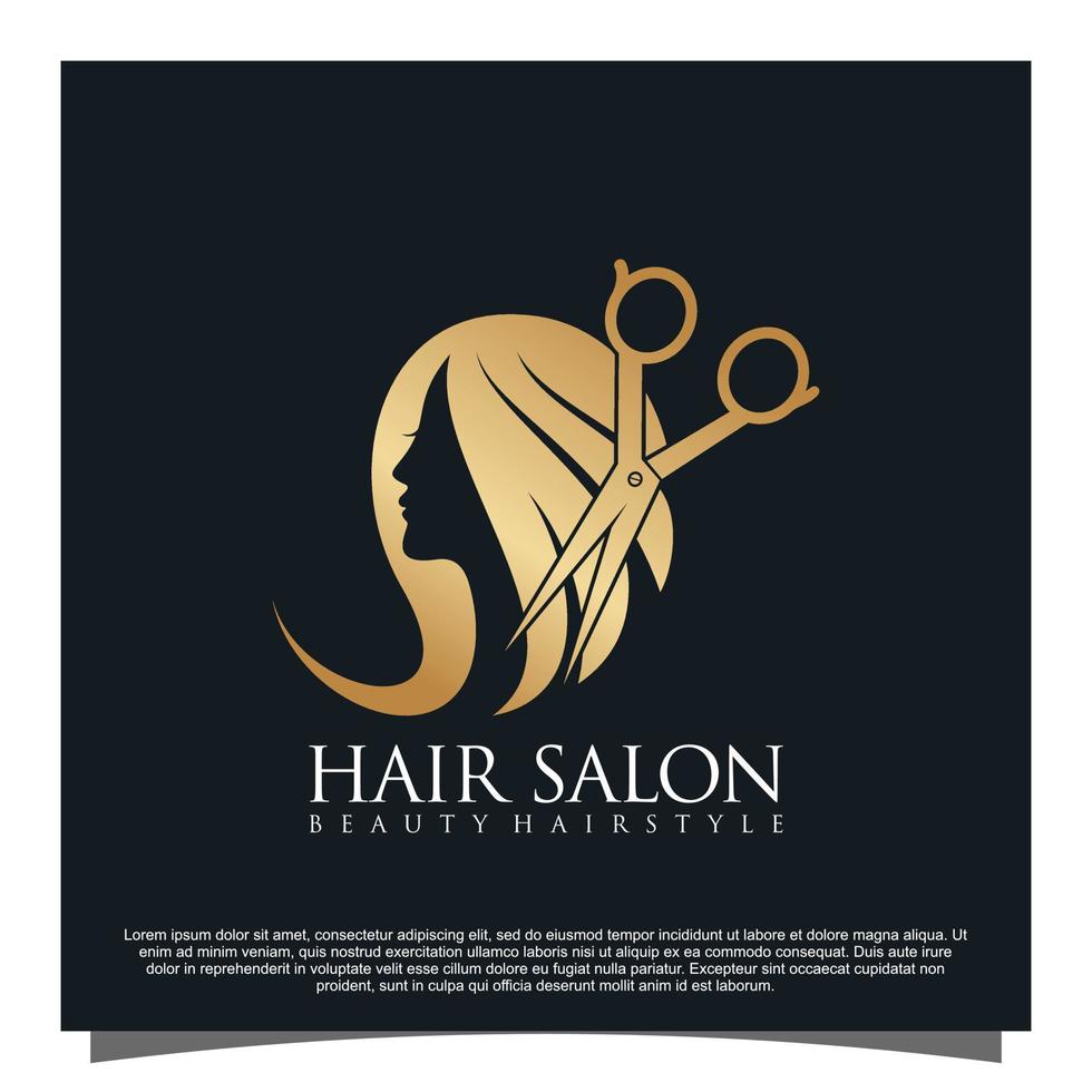 vetor premium de design de logotipo de salão de cabeleireiro
