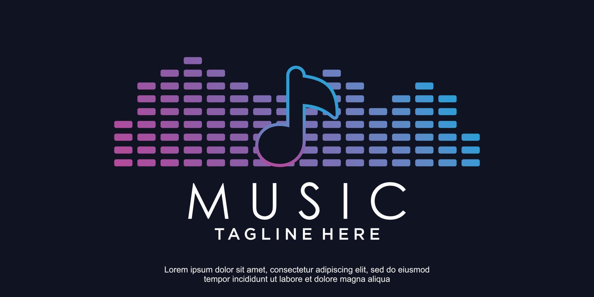 design de logotipo de música com conceito moderno vetor premium vetor premium
