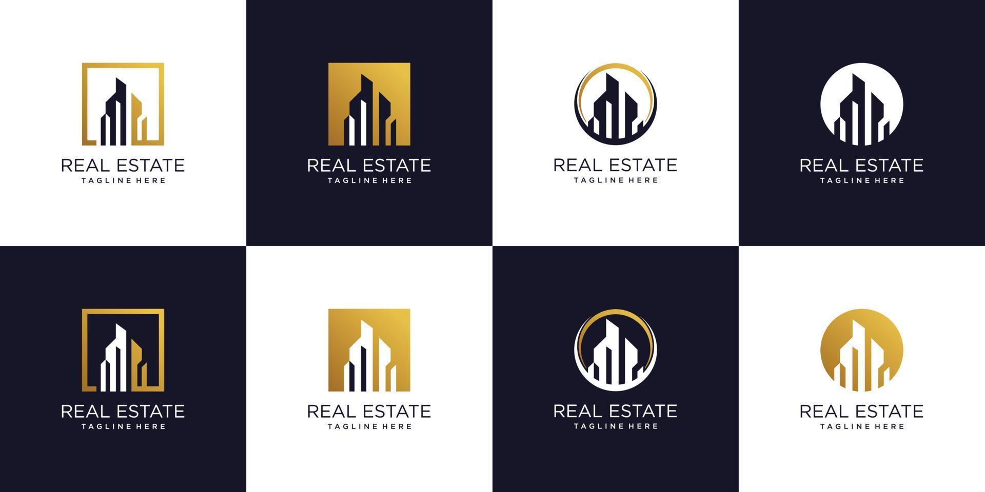 logotipo imobiliário com conceito criativo vetor