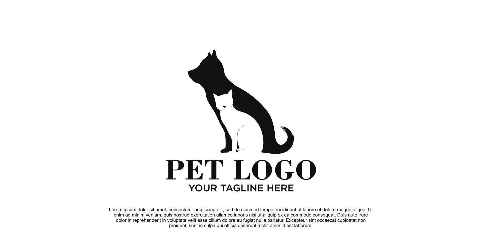 modelo de design de logotipo de animal de estimação vetor premium de ícone de animal de estimação