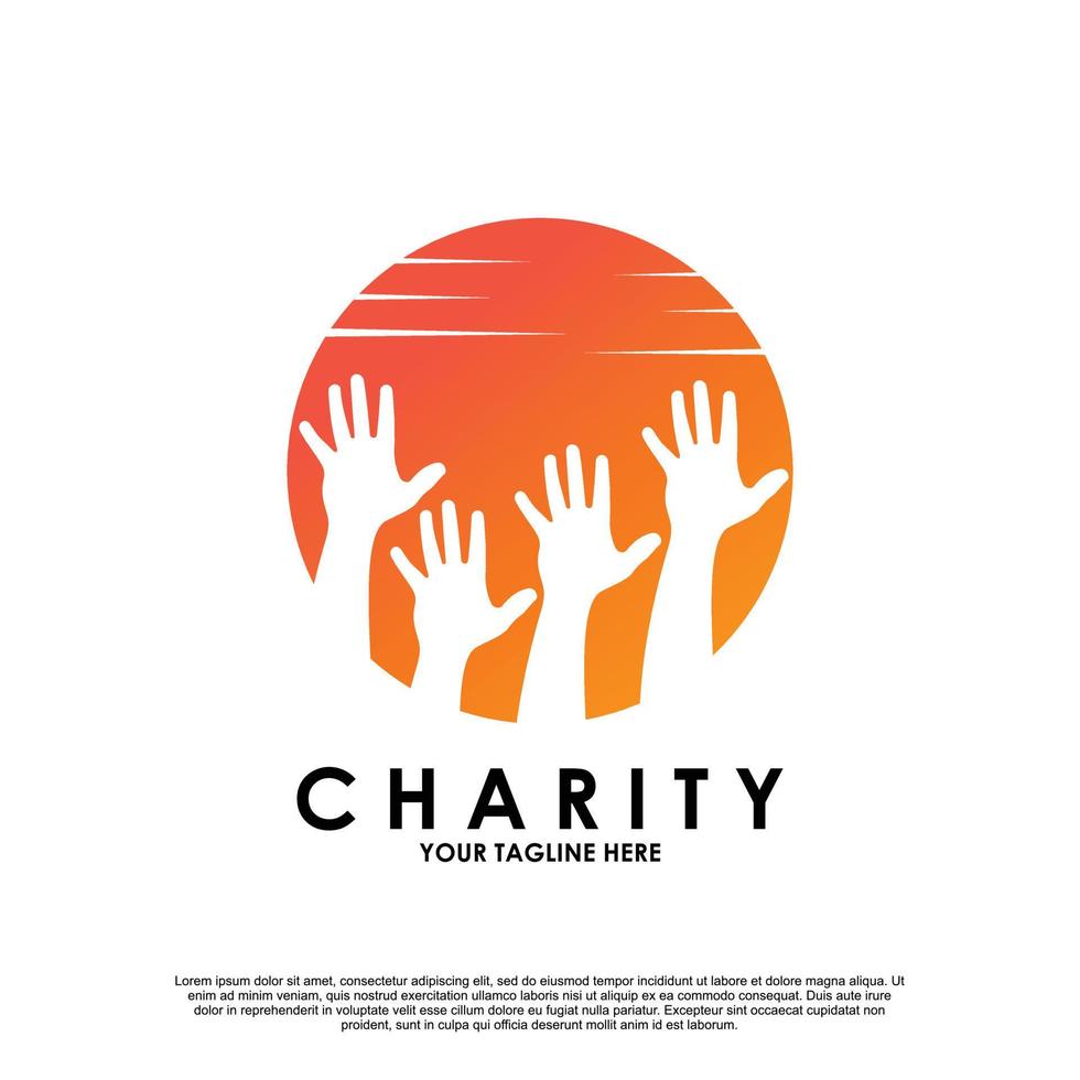 vetor premium de design de logotipo de caridade