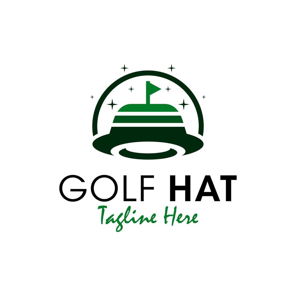 design de logotipo de ilustração de chapéu de esportes de golfe vetor