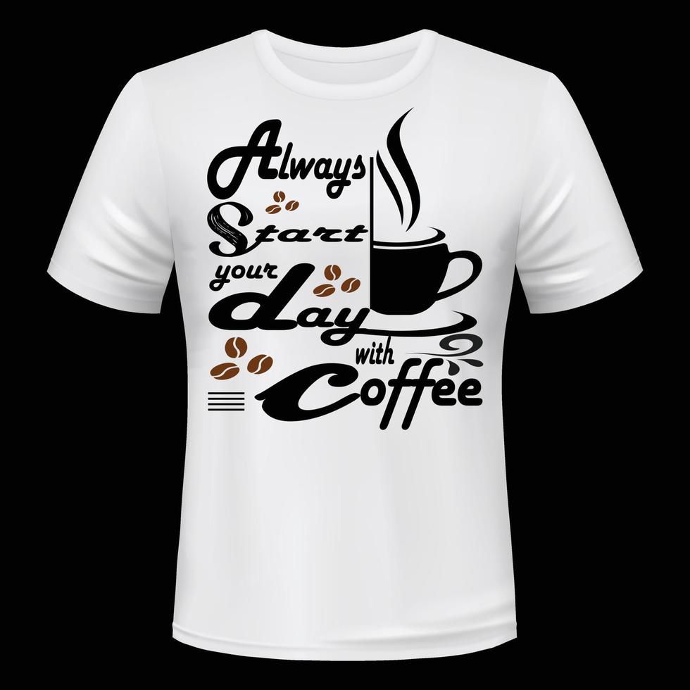 design de camiseta do dia internacional do café vetor