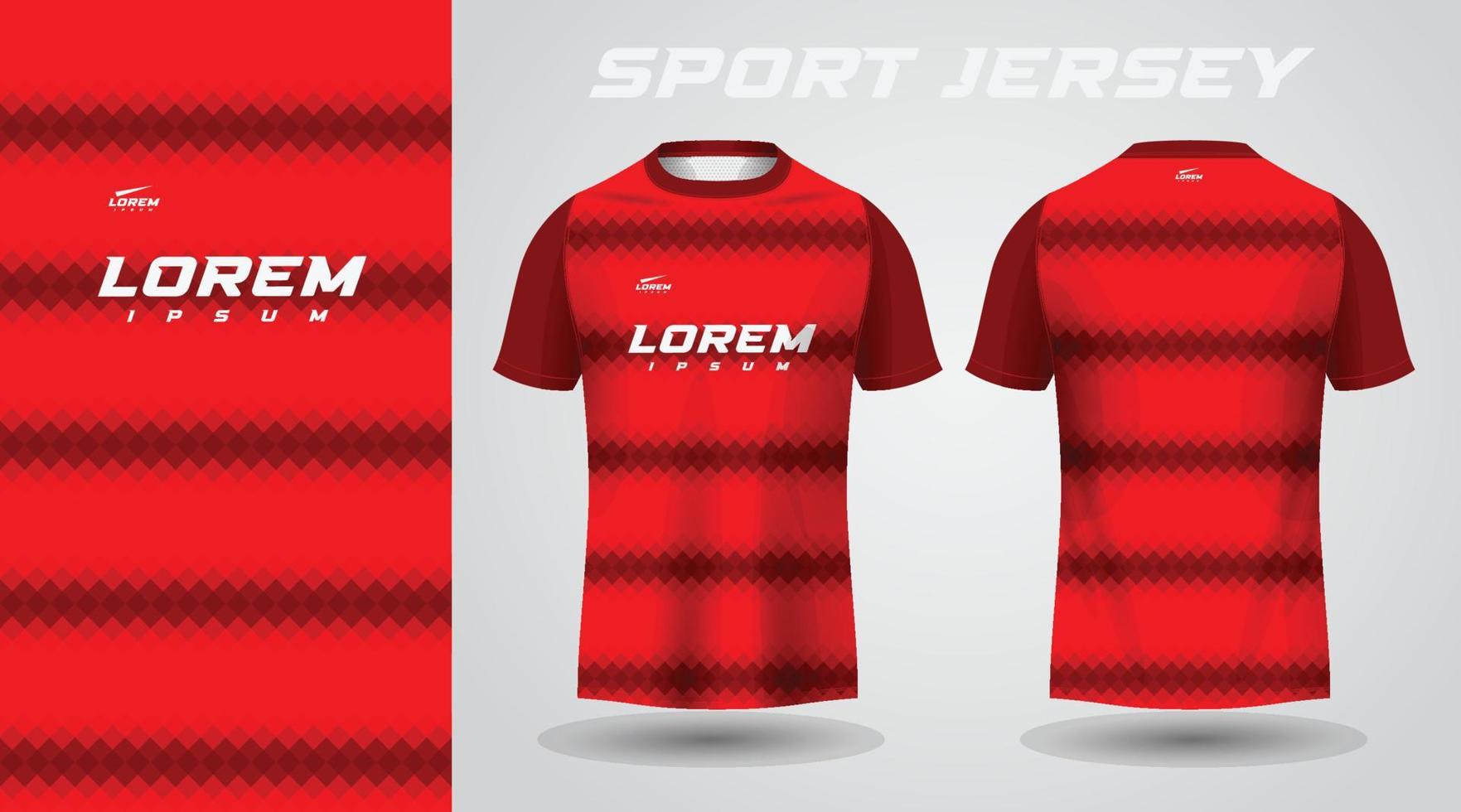 design de camisa esportiva de camisa vermelha vetor