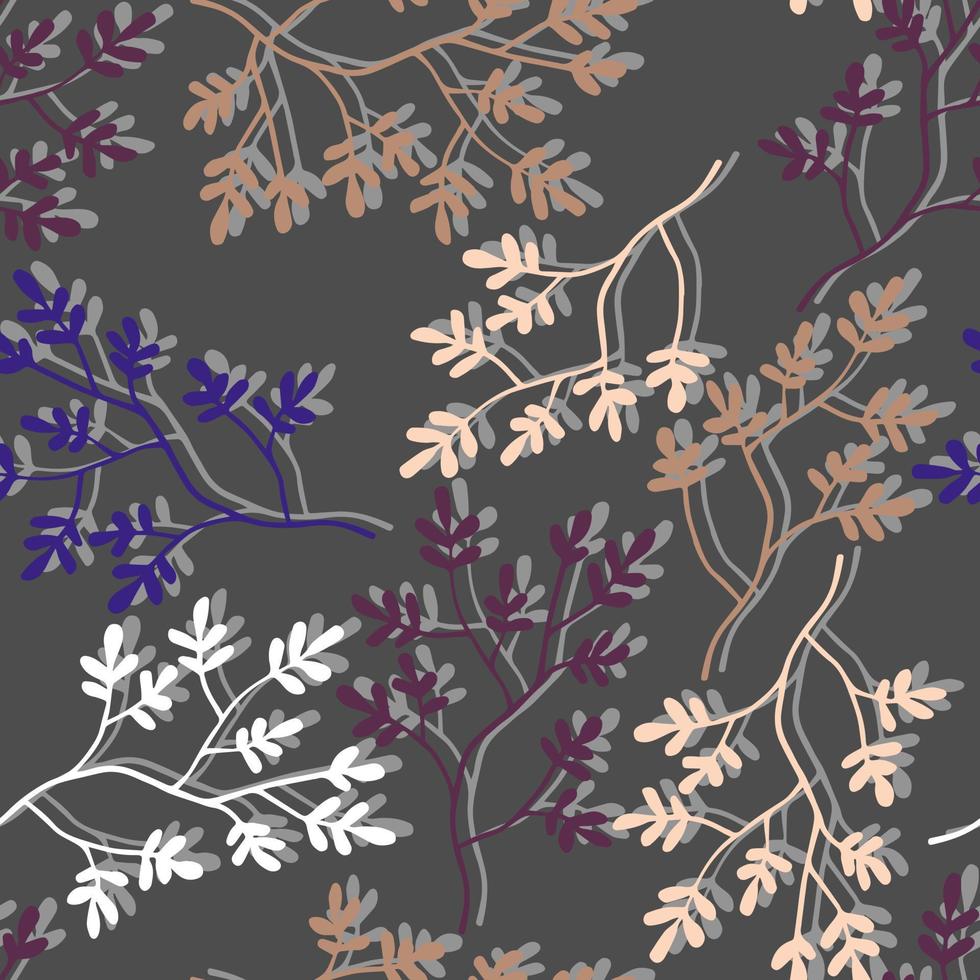 ramos com padrão sem emenda de vetor de folhas coloridas