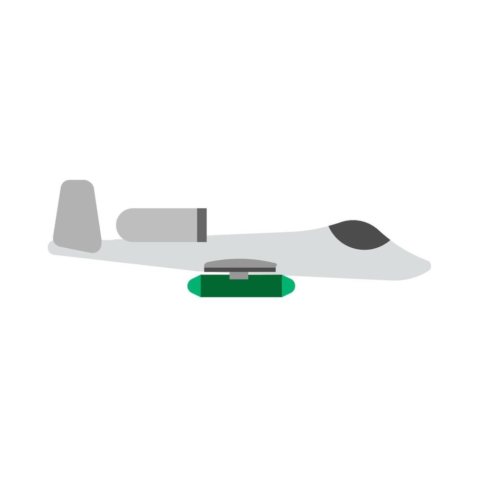 motor de avião de guerra de transporte de ilustração de caça a jato. vista lateral do ícone do vetor do veículo militar de guerra.
