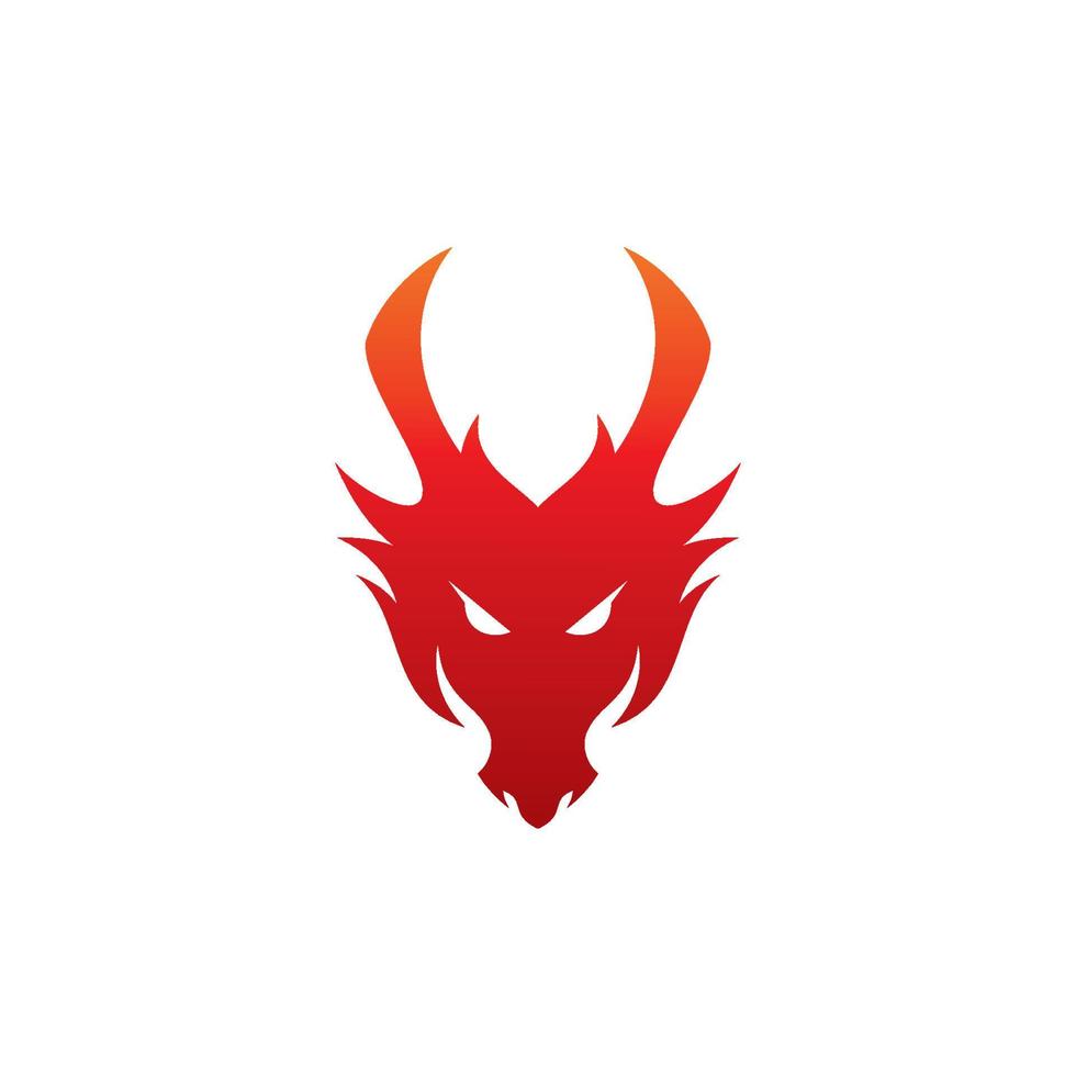 ilustração de cabeça de dragão com cor gradiente, ícone de vetor de logotipo de dragão