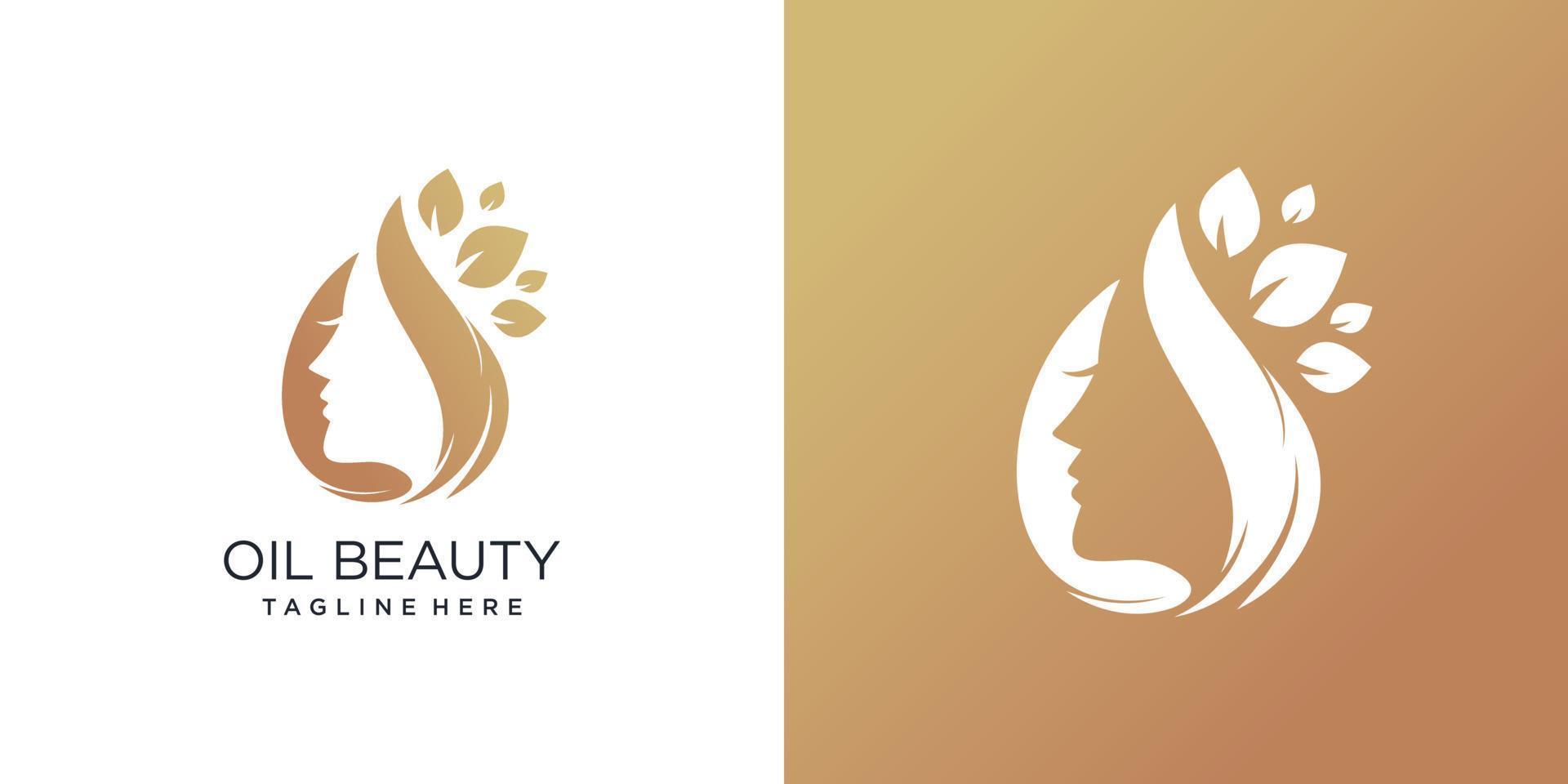 ícone de vetor de beleza da natureza para mulher com vetor premium de design de logotipo criativo moderno