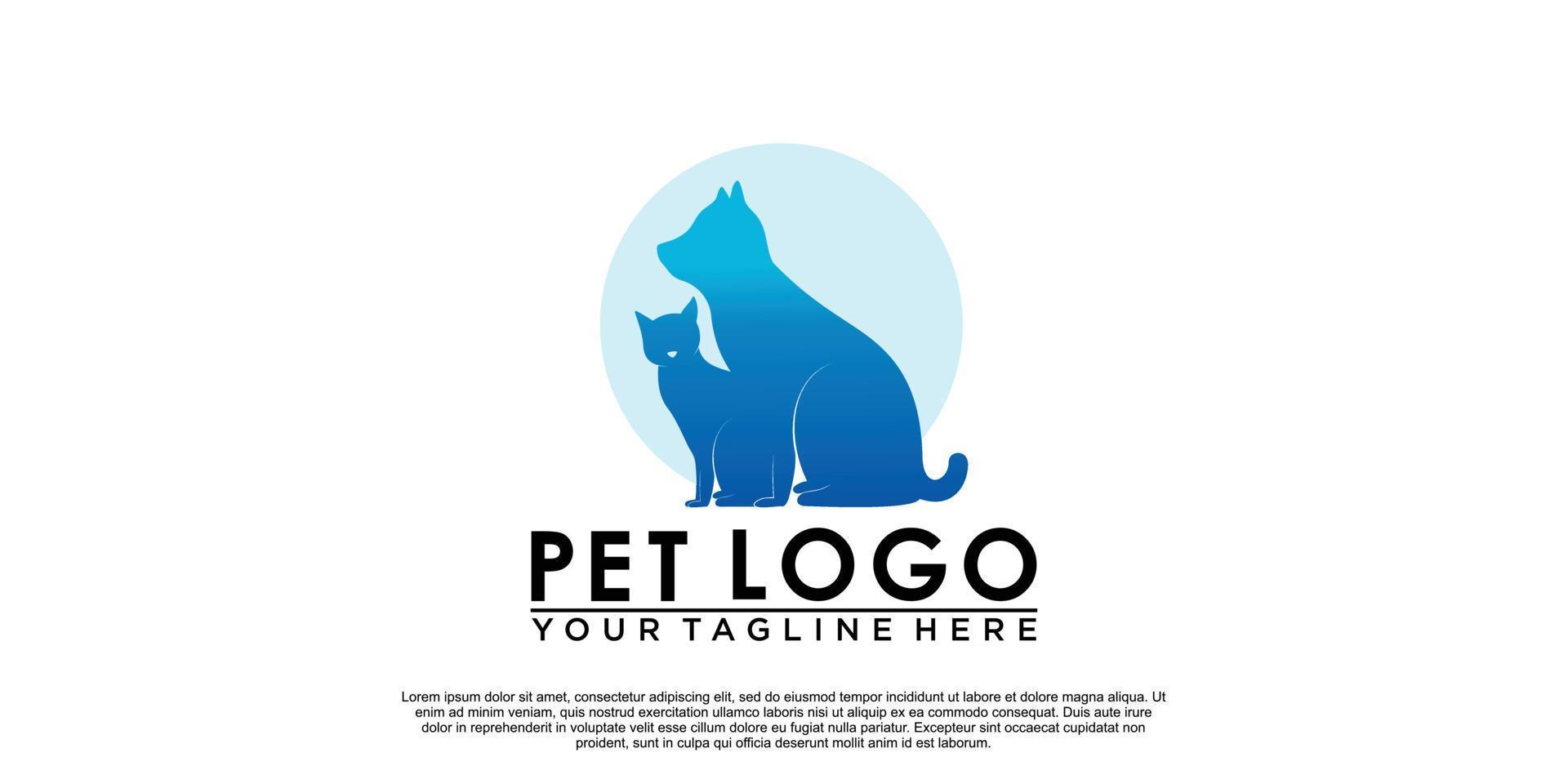 design de logotipo de animal de estimação com vetor premium de estilo único criativo