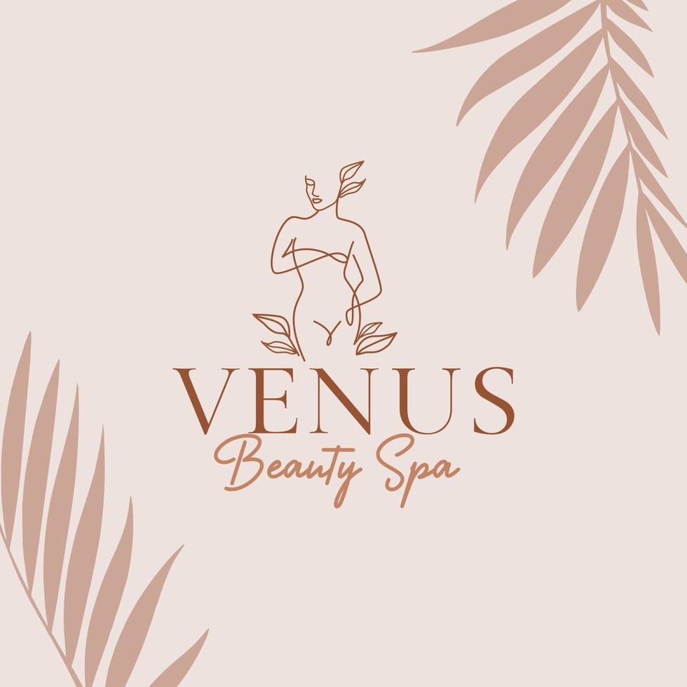 logotipo do spa de beleza venus vetor