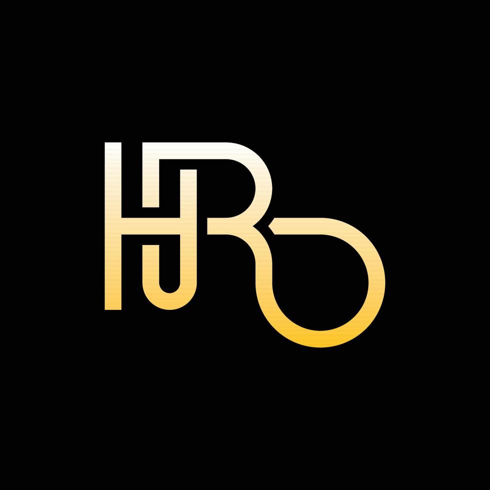 carta hr monograma logotipo criativo de negócios vetor
