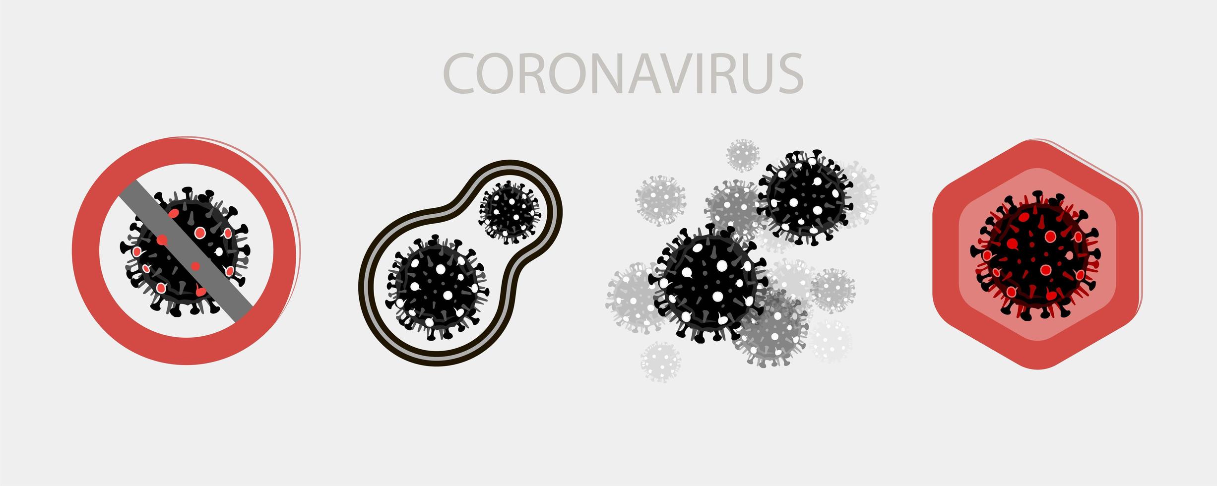 ícones de coleção de coronavírus vetor