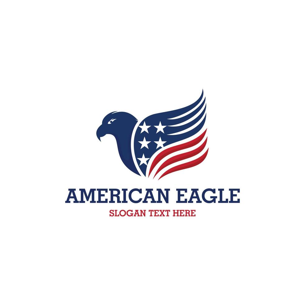 logotipo criativo de ilustração de águia americana vetor